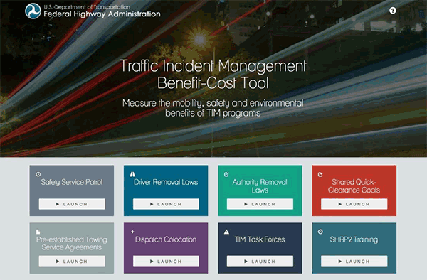 Figure 1. TIM-BC tool navigation page with panels linking to all eight subtools