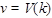 Figure 13. Equation. Steady-state speed as a function of density. v equals V times open parenthesis k closed parenthesis.