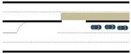 This illustration shows the expected contraflow left-turn (CLT) lane utilization under low left-turn (LT) demand. There is a small queue of three vehicles in the conventional LT pocket, and there are no vehicles using the CLT pocket.