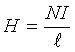 Capital H is equal to the quotient of the product of Capital N and Capital I all over L.