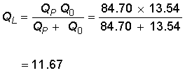 Capital Q subscript Capital L is equal to the quotient of the product of Capital Q subscript Capital P times Capital Q nought all over the quantity Capital Q subscript Capital P plus 