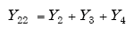 Equation A-110. Capital Y subscript 22 equals Capital Y subscript 2 plus Capital Y subscript 3 plus Capital Y subscript 4. 
