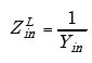 Equation A-100. Capital Y subscript I N superscript capital L equals 1 divided by Capital Z subscript I N. 