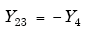 Equation A-111. Capital Y subscript 23 equals negative Capital Y subscript 4. 