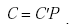 Equation A-13. C equals C prime times P.