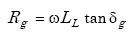 Equation A-18. R subscript G equals the tangent of delta G times omega times L subscript L.