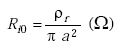 Equation A-24. R subscrip I0 equals the product of the quotient of rho subscript R divided by the product of pi times alpha squared, all multiplied by omega.