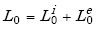 Equation A-33. Capital L nought is equal to capital L nought superscript I plus capital L nought superscript E.