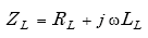 Equation A-49. Capital Z subscript capital L is equal to capital R subscript capital L plus the product of j, omega, and capital L subscript capital L.