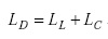 Equation A-56. Capital L subscript capital D is equal to capital L subscript capital L plus capital L subscript capital C.