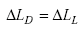 Equation A-57. Capital delta capital L subscript capital D is equal to capital delta capital L subscript capital L.