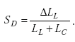 Equation A-60. S subscript D equals the quotient of delta capital L subscript capital L all over capital L subscript capital L plus capital L subscript C.