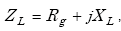 Equation A-75. Capital Z subscript capital L equals Capital R subscript G plus the product J times capital X subscript capital L.