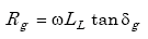 Equation A-76a. Capital R subscript G equals the product of tangent delta G end tangent times omega times capital L subscript capital L.