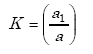 Equation B-4. Capital K is equal to the quotient of capital A subscript 1 divided by capital A. 