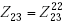 Equation E-32. Capital Z subscript 23 is equal to Capital Z subscript 23 superscript 22.