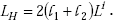 Equation E-54. Capital L subscript Capital H is equal to the product of 2 multiplied by the sum of the value of zeta subscript 1 added to zeta subscript 2, multiplied by Capital L superscript capital I.