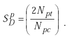 Equation H-23. Capital S subscript Capital D superscript P equals 2 times Capital N subscript P T divided by Capital N subscript P C.