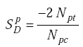 Equation I-1. Capital S subscript Capital D superscript P equals negative 2 times Capital N subscript P T divided by Capital N subscript P C.