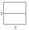 This shows a 9.84-foot by 9.84-foot (3-meter by 3-meter) square grid bisected horizontally by a straight line.