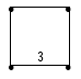 Row 15 —Square with very small black circles at each corner. The numeral 3 is printed just above the bottom line of the square. All of this represents item 14, with number 2/0 wire, 4 rods.
