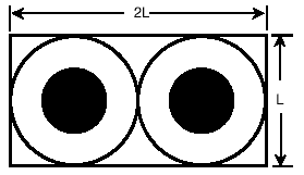 Figure D-3 shows that the dielectric fields of Figure D-2 can be approximated by a simple rectangle enclosing the sides of the circular outlines of the wires. This is described further in the text.