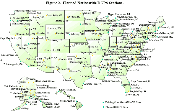 Map of Projected NDGPS Sites.