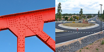 A gusset plate and a roundabout A gusset plate and a roundabout