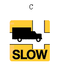 In Vehicle Information System Icon C. This icon indicates to slow down at an intersection.