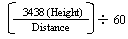 Symbol height fraction (3438 (Height) over distance) divided by 60
