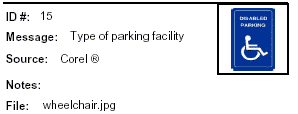 Icon Message: Type of parking facililty