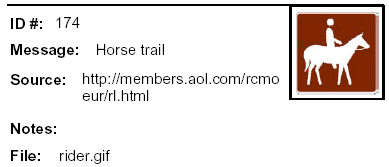 Icon Message: Horse trail (clip art of man on horse)