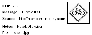 Icon Message: Bicycle Trail