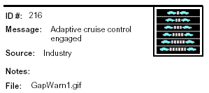 Icon: Message Advanced Cruise control engaged