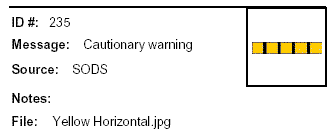 Icon Message: Cautionary warning