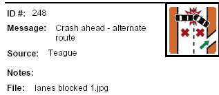 Icon Message: Crash ahead - alternate route