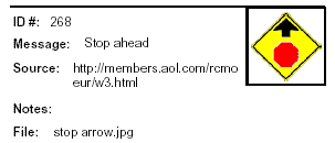 Icon: Message Stop ahead