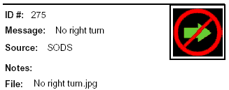 Icon Message: No right turn