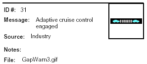 Icon: Adaptive cruise control engaged