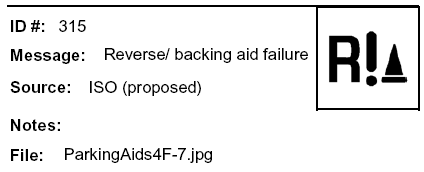 Message: Another icon of Reverse/backing aid failure