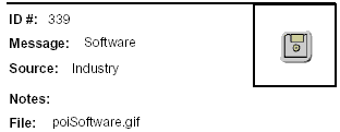 Icon Message: Software. Clip art of floppy disk