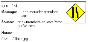 Icon: Lane reduction transition sign