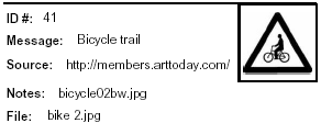 Icon Message: Bicycle trail