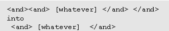 <and><and> [whatever] </and>into <and> [whatever] </and>