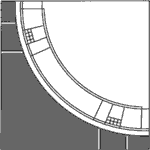 (D) Two parallel curb ramps with a lowered curb between the ramps