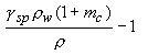 gamma subscript sp Rho subscript w (1 plus m subscriptc) over Rho - 1