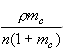 rho m subscript c over n (1 plus m subscript c)