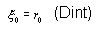 xi subscript zero equals r subscript zero (Dint)