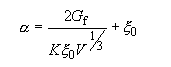 Equation 33. Alpha equals 2 times G subscript F divided by K times E subscript VP times the cube root of V, all plus input parameter E subscript VP.