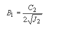 Equation 44. B subscript 1 equals C subscript 2 divided by 2 times the square root of J subscript 2.